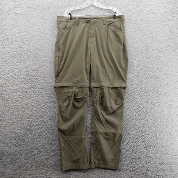 Eddie Bauer Guide Pro Convertible Pants 40x34 Olive Green Mens Hiking Nylon - Picture 1 of 15